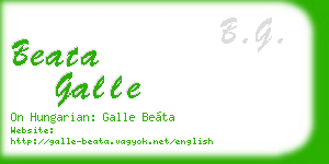 beata galle business card